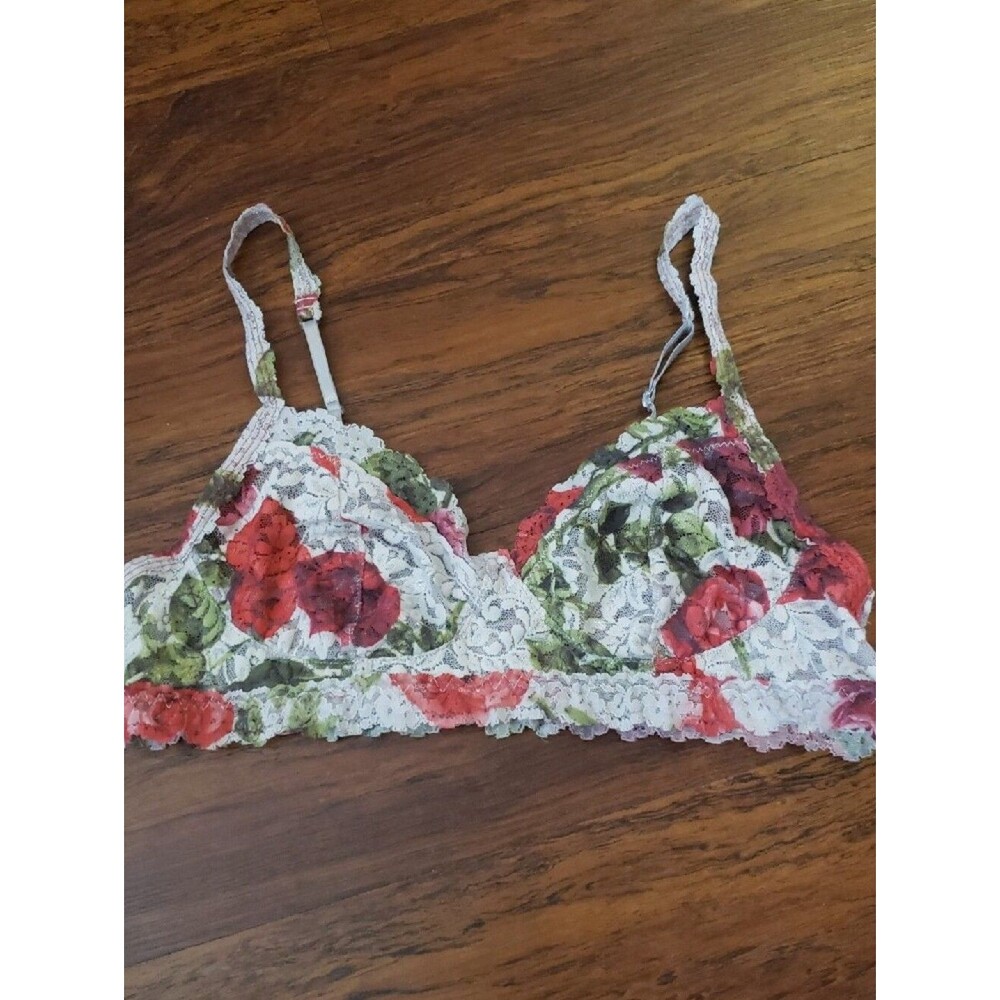 Hanky Panky Floral Lace Bralette Size Large Feminine Whimsigoth Romantic Fairy